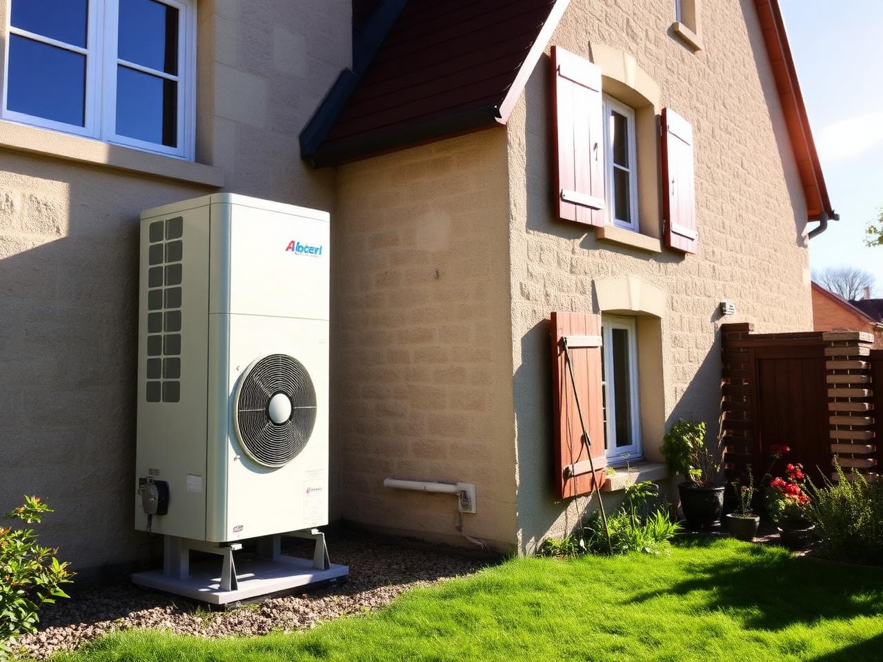 Pompe à chaleur installée sur une maison française